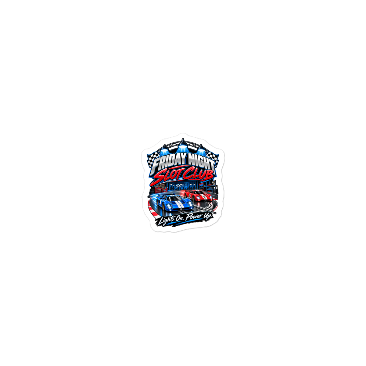 Friday Night Slot Club Die-Cut Sticker product mockup