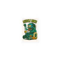Monster Mugs 003 Hot Rod Coffee Mug — Muncle Mikes Die-Cut Sticker product mockup 2