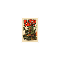 Monster Mugs 009 Hot Rod Coffee Mug — Muncle Mikes Die-Cut Sticker product mockup 2