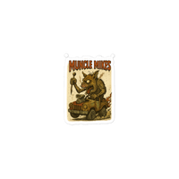 Monster Mugs 010 Hot Rod Coffee Mug — Muncle Mikes Die-Cut Sticker product mockup 2