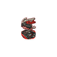 Turn Up the Garage Radio Die-Cut Sticker product mockup 2