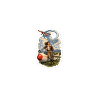 Vintage Aviation Pin-Up Edition 36 Die-Cut Sticker — 3 × 3, front view