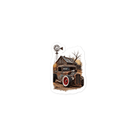 Rust and Thunder Rat Rod Pickup Die-Cut Sticker product mockup 2