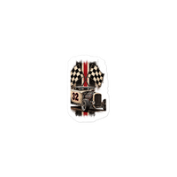 Number 32 Checkered Roadster Die-Cut Sticker product mockup 2