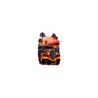 Neon Diner Flame Coupe Die-Cut Sticker product mockup 2