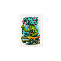 Monster Mugs 007 Hot Rod Coffee Mug — Muncle Mikes Die-Cut Sticker product mockup 3
