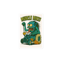 Monster Mugs 003 Hot Rod Coffee Mug — Muncle Mikes Die-Cut Sticker product mockup 3