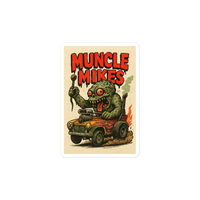 Monster Mugs 009 Hot Rod Coffee Mug — Muncle Mikes Die-Cut Sticker product mockup 3
