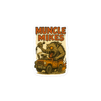 Monster Mugs 011 Hot Rod Coffee Mug — Muncle Mikes Die-Cut Sticker product mockup 3