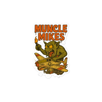 Monster Mugs 012 Hot Rod Coffee Mug — Muncle Mikes Die-Cut Sticker product mockup 3