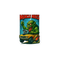 Muncle Mikes Hot Rod and Rat Rod Shirt Mayhem! Monster Rods! (003) Die-Cut Sticker product mockup 3