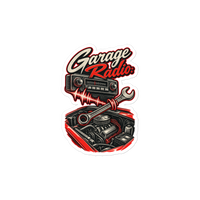 Turn Up the Garage Radio Die-Cut Sticker product mockup 3