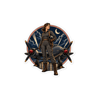 Vintage Aviation Pin-Up Edition 04 Die-Cut Sticker — 4 × 4, front view