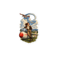 Vintage Aviation Pin-Up Edition 36 Die-Cut Sticker — 4 × 4, front view