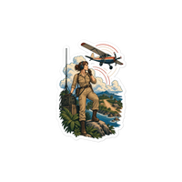 Vintage Aviation Pin-Up T-Shirt – Edition 29 Die-Cut Sticker product mockup 3