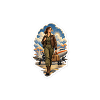 Vintage Aviation Pin-Up T-Shirt – Edition 33 Die-Cut Sticker product mockup 3
