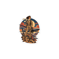 Vintage Aviation Pin-Up T-Shirt – Edition 40 Die-Cut Sticker product mockup 3