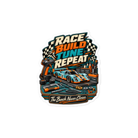 Race Build Tune Repeat Die-Cut Sticker product mockup 3