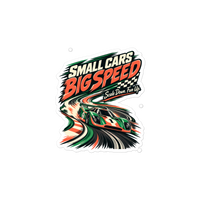 Small Cars Big Speed Die-Cut Sticker product mockup 3