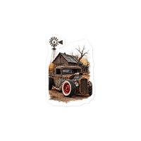 Rust and Thunder Rat Rod Pickup Die-Cut Sticker product mockup 3