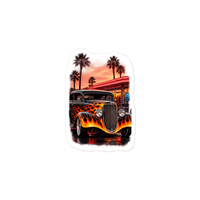 Neon Diner Flame Coupe Die-Cut Sticker product mockup 3