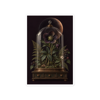 Eclipse Hellebore Gothic Botanical Poster – Dark Academia Wall Art Die-Cut Sticker product mockup 4