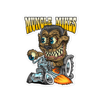 Monster Mugs 002 Hot Rod Coffee Mug — Muncle Mikes Die-Cut Sticker product mockup 4