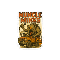 Monster Mugs 011 Hot Rod Coffee Mug — Muncle Mikes Die-Cut Sticker product mockup 4