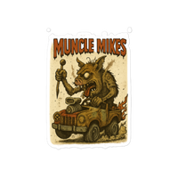 Monster Mugs 010 Hot Rod Coffee Mug — Muncle Mikes Die-Cut Sticker product mockup 4