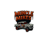 Muncle Mikes Hot Rod and Rat Rod Shirt Mayhem! Bombs Away Gasser Die-Cut Sticker product mockup 4