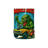 Muncle Mikes Hot Rod and Rat Rod Shirt Mayhem! Monster Rods! (003) Die-Cut Sticker product mockup 4