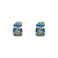Perfect Fishing Weather Die-Cut Sticker product mockup 4