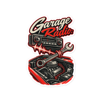 Turn Up the Garage Radio Die-Cut Sticker product mockup 4
