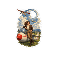 Vintage Aviation Pin-Up Edition 36 Die-Cut Sticker — 5 × 5, front view