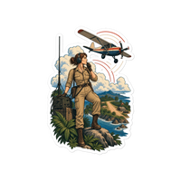 Vintage Aviation Pin-Up T-Shirt – Edition 29 Die-Cut Sticker product mockup 4