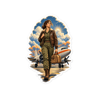 Vintage Aviation Pin-Up T-Shirt – Edition 33 Die-Cut Sticker product mockup 4