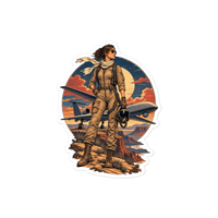 Vintage Aviation Pin-Up T-Shirt – Edition 40 Die-Cut Sticker product mockup 4