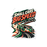 Small Cars Big Speed Die-Cut Sticker product mockup 4