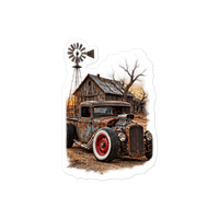 Rust and Thunder Rat Rod Pickup Die-Cut Sticker product mockup 4