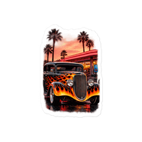 Neon Diner Flame Coupe Die-Cut Sticker product mockup 4