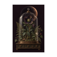 Eclipse Hellebore Gothic Botanical Poster – Dark Academia Wall Art Die-Cut Sticker product mockup 5