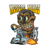 Monster Mugs 002 Hot Rod Coffee Mug — Muncle Mikes Die-Cut Sticker product mockup 5