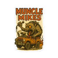 Monster Mugs 011 Hot Rod Coffee Mug — Muncle Mikes Die-Cut Sticker product mockup 5