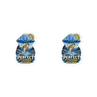 Perfect Fishing Weather Die-Cut Sticker product mockup 5