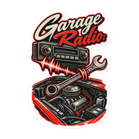 Turn Up the Garage Radio Die-Cut Sticker product mockup 5