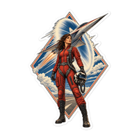 Vintage Aviation Pin-Up T-Shirt – Edition 08 Die-Cut Sticker product mockup 5
