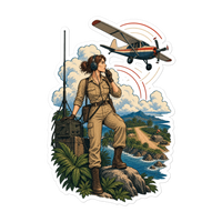 Vintage Aviation Pin-Up T-Shirt – Edition 29 Die-Cut Sticker product mockup 5