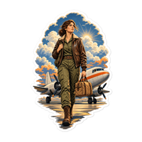 Vintage Aviation Pin-Up T-Shirt – Edition 33 Die-Cut Sticker product mockup 5