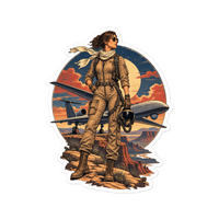 Vintage Aviation Pin-Up T-Shirt – Edition 40 Die-Cut Sticker product mockup 5