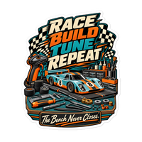 Race Build Tune Repeat Die-Cut Sticker product mockup 5